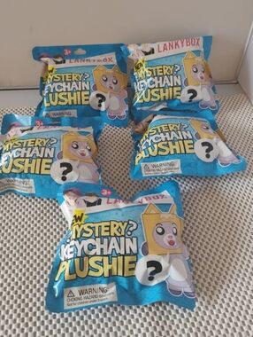 Lankybox Mystery Keychain Plushie Mini Plush 5pcs Lot NWT Bundle